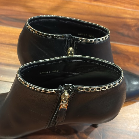 L. K. Bennett Black Leather Calf Ankle Boot 39.5 - Picture 4 of 7